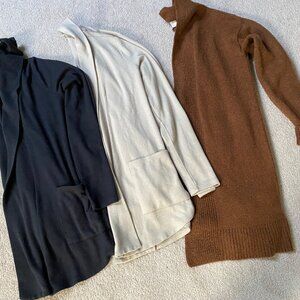 3 Loft Cardigans Gray, Brown , Beige Size xs